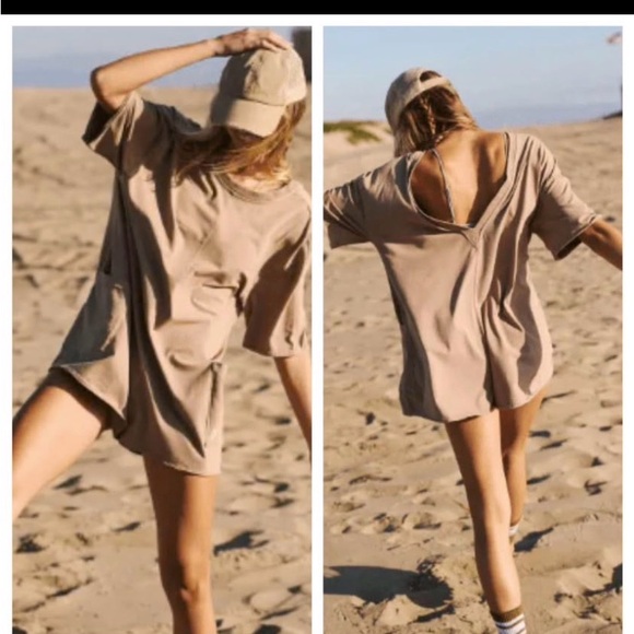 Free People✨Hot Shot Romper- Mocha Latte